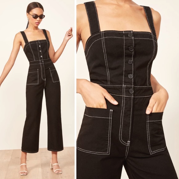 Reformation Pants - EUC✨Reformation Amory Black Wide Leg Jumpsuit Sz 4